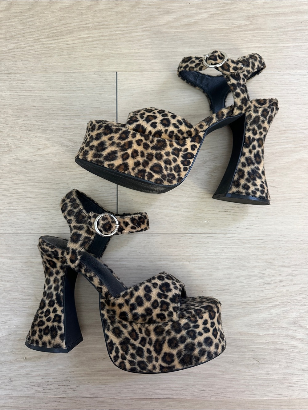 Current Mood Leopard Platform Sandals with Ankle Buckle